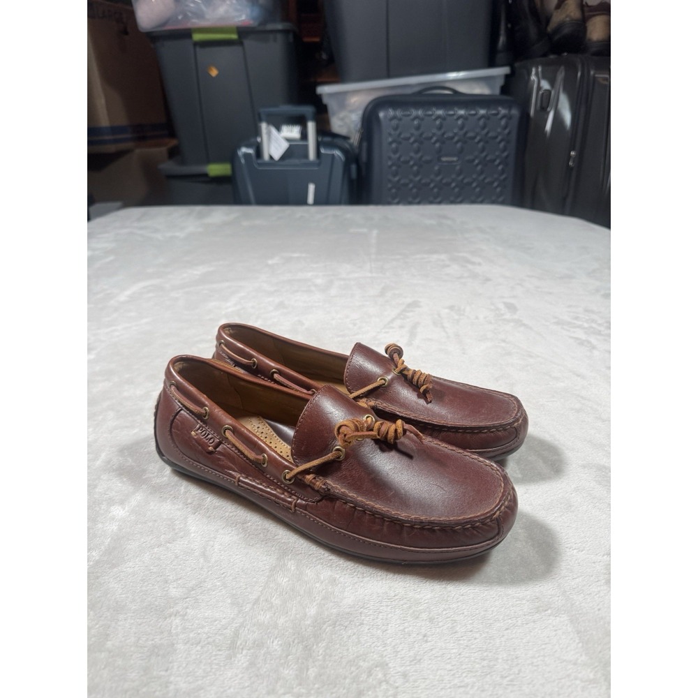 Polo Ralph Lauren Roberts Driver Moc Loafer Size 7.5D Brown Leather MINT